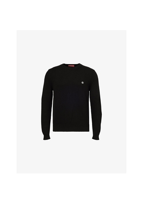 Mens Gucci Logo-Embroidered Crewneck Wool and Cashmere Jumper