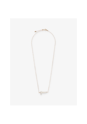 Persee Paris Gradient 18ct Yellow-Gold, 0.08ct Diamond and Pearl Necklace