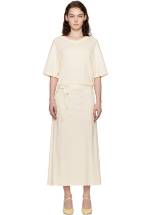 LEMAIRE Off-White Belted Rib T-shirt Midi Dress