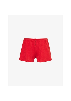 Womens Cou Cou Intimates Pointelle-Pattern Mid-Rise Cotton Shorts