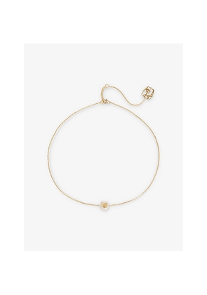 Womens Burberry Ekd Solitaire Yellow Gold-Plated Brass and Pearl Necklace