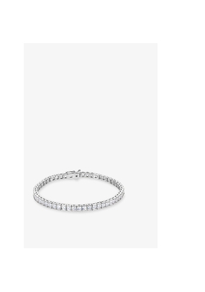 Womens Carat London Kayla White-Gold Plated Sterling-Silver and Cubic Zirconia Bracelet
