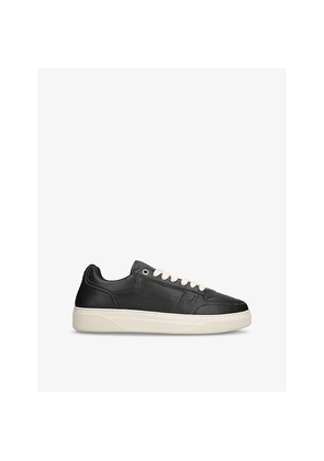 Mens Represent Initial Brand-Embossed Leather Low-Top Trainers