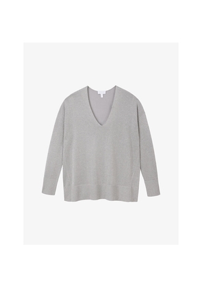 Womens The White Company V-Neck Long-Sleeve Knitted Jumper
