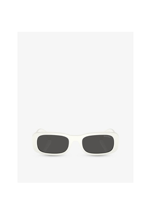 Womens Miu Miu Mu 08Zs Rectangle-Frame Acetate Sunglasses