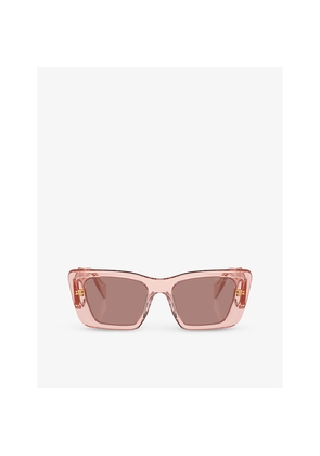 Womens Prada Pr 08Ys Rectangle-Frame Acetate Sunglasses