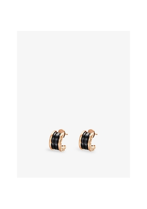 Womens Bvlgari B.Zero1 18ct Rose-Gold and Black-Ceramic Earrings