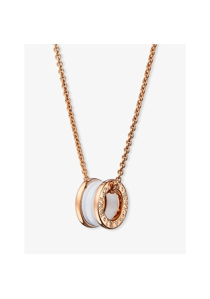 Womens Bvlgari B.Zero1 18ct Rose-Gold and White-Ceramic Pendant Necklace