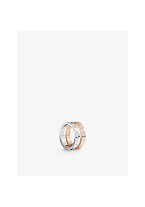 Womens Apm Monaco Toi Moi Morse Code 18ct Rose Gold-Plated Sterling Silver and Cubic Zirconia Ring