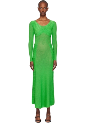 Isa Boulder Green Sweetheart Long Sleeve Maxi Dress