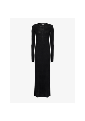 Womens Toteme Cable-Knit Round Neck Wool Maxi Dress