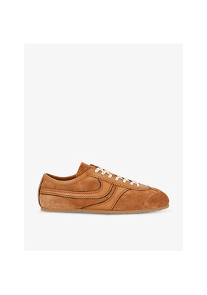 Womens Dries Van Noten Retro Panelled Leather Low-Top Trainers