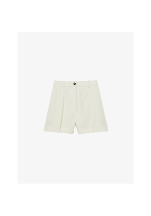 Womens Reiss Millie Pleated-Front High-Rise Woven Shorts