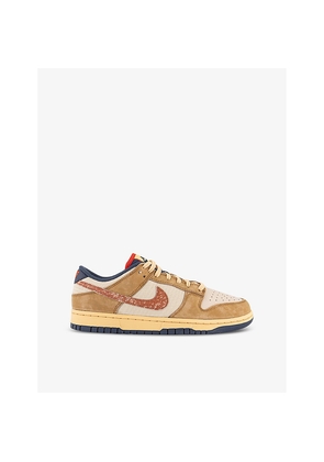 Mens Nike Dunk Low Retro Suede Low-Top Trainers