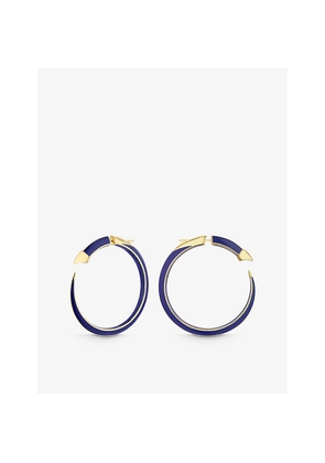 Womens Shaun Leane Sabre Solis 18ct Yellow Gold-Plated Vermeil Sterling-Silver and Enamel Hoop Earrings