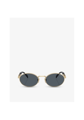 Prada Pr 65Zs Oval-Frame Metal Sunglasses