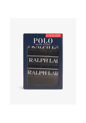 Mens Polo Ralph Lauren Logo-Waistband Low-Rise Pack Of Three Stretch-Cotton Briefs