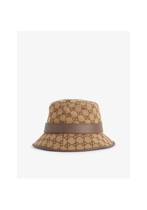 Womens Gucci Monogram-Pattern Cotton-Blend Bucket Hat