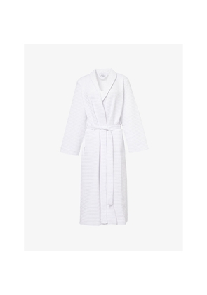 Womens Lounge Underwear Waffle Texture Cotton-Blend Dressing Gown