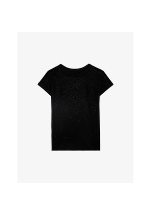 Womens Zadig&Voltaire Cecilia Rhinestone-Embellished Cotton Top