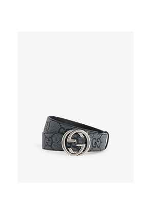 Mens Gucci Piuma G Logo-Buckle Leather Belt