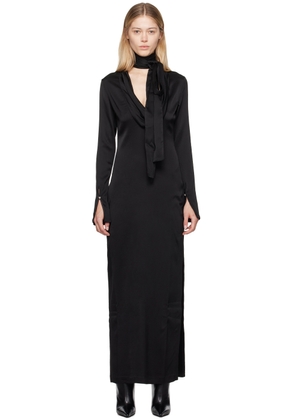 Blumarine Black Cowl Neck Maxi Dress