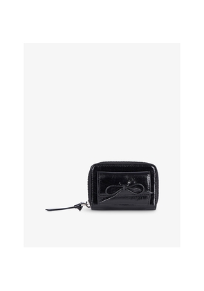 Womens The Kooples Amelia Bow-Embellished Leather Coin Purse