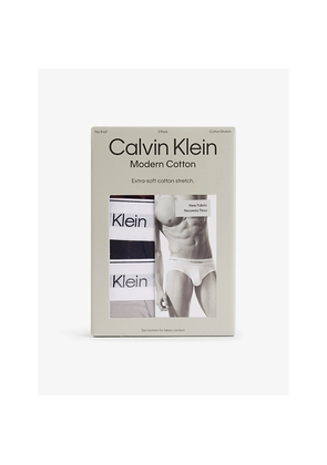 Mens Calvin Klein Modern Cotton Hip Low-Rise Cotton-Blend Jersey Briefs