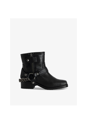 Womens Zadig&Voltaire Igata Chain-Embellished Leather Ankle Boots