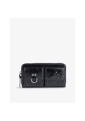 Womens The Kooples Amelia Bow-Embellished Leather Wallet
