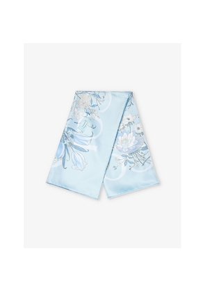 Womens Gucci Printed Floral Silk Carré Scarf