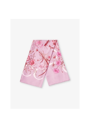 Womens Gucci Printed Floral Silk Carré Scarf