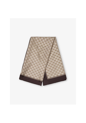 Womens Gucci Gg Monogram Silk Carré Scarf