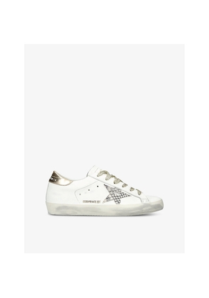 Womens Golden Goose Superstar Star-Applique Low-Top Leather Trainers