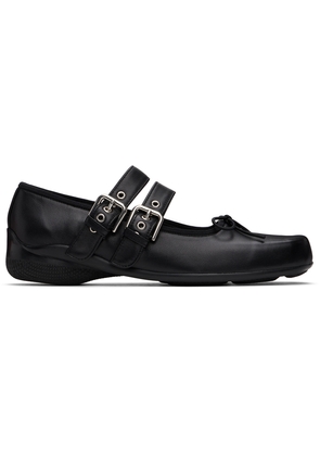 OPEN YY Black Buckle Ballerina Flats