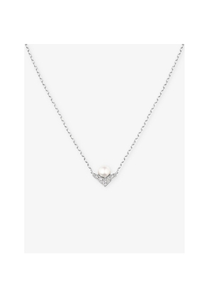 Womens Chaumet Joséphine Aigrette 18ct White-Gold, 0.58ct Brilliant-Cut Diamond and Akoya-Pearl Pendant Necklace