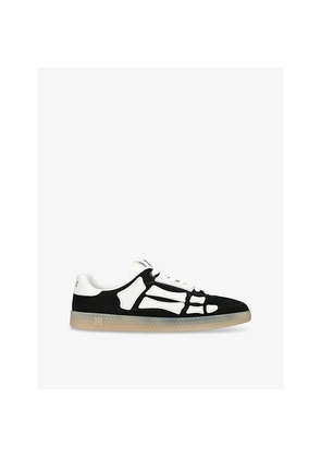 Mens Amiri Pacific Bones Embroidered Suede and Leather Low-Top Trainers