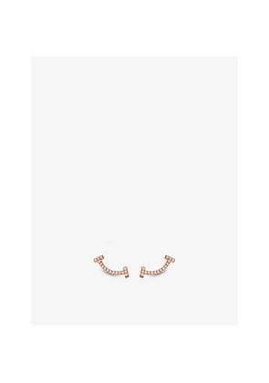 Tiffany & Co Tiffany T Smile 18ct Rose-Gold and 0.06ct Diamond Earrings