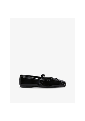Womens Marni Logo-Embossed Patent-Leather Mary Jane Shoes