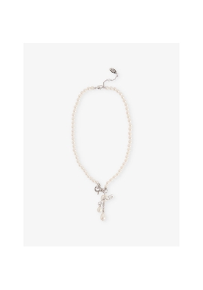 Womens Vivienne Westwood Jewellery Claude Small Faux-Pearl Brass Necklace