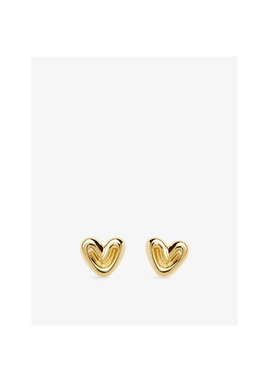 Womens Missoma Puffy Heart Mini 18ct Yellow Gold-Plated Silver Earrings