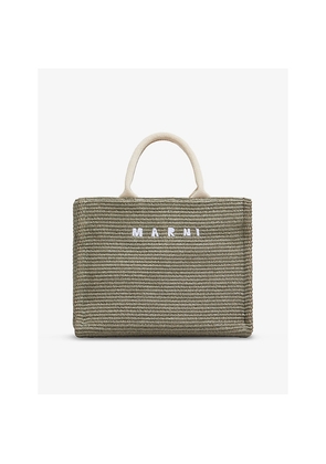 Womens Marni Logo-Embroidered Cotton-Blend Tote Bag