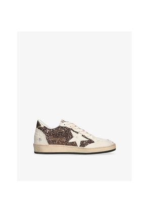 Womens Golden Goose Ballstar 11425 Glitter-Embellished Leather Low-Top Trainers