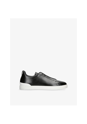 Mens Zegna Triple Stitch Leather Low-Top Trainers