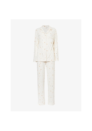 Womens The Nap Co Graphic-Print Straight-Leg Stretch-Woven Pyjama Set