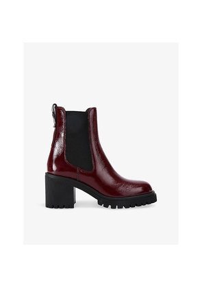 Womens Carvela Comfort Mega Logo-Plaque Leather Heeled Ankle Boots