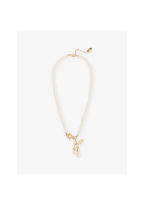 Womens Vivienne Westwood Jewellery Claude Small Faux-Pearl Brass Necklace