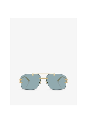 Womens Versace Ve2275 Irregular-Frame Metal Sunglasses