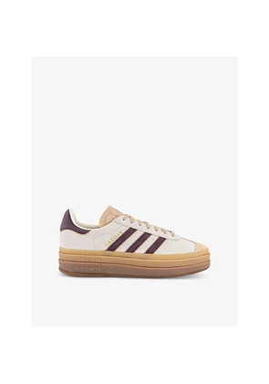 Womens Adidas Gazelle Bold Brand-Stripe Suede Low-Top Trainers