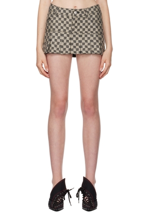 MISBHV Gray Monogram Pleated Miniskirt